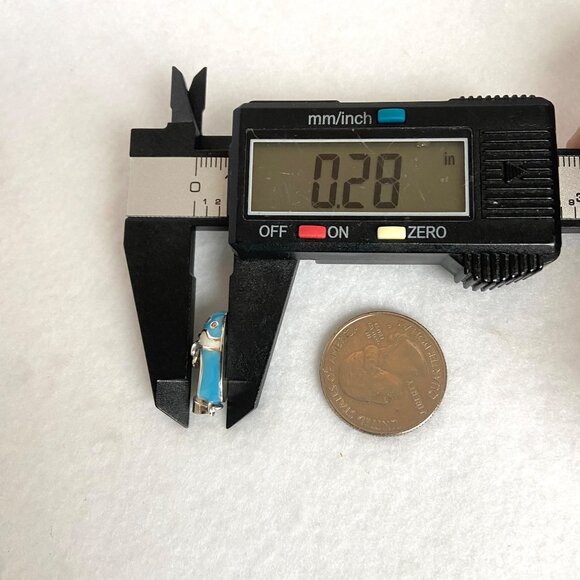 Sterling Silver 925 Blue Blank Engraveable Baby Boy Shoe Pendant Charm Baby Gift - Picture 13 of 14